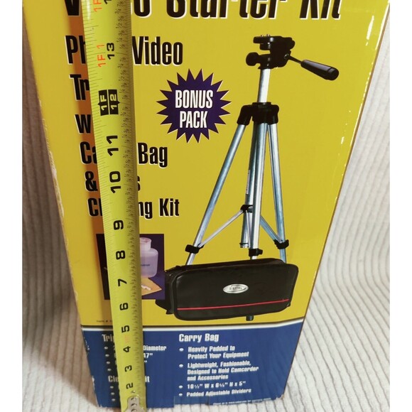 VIDEO/PHOTO TRIPOD & CAMERA Starter Kit Extends to 47" Folds to 17" -New in Box - Picture 8 of 9
